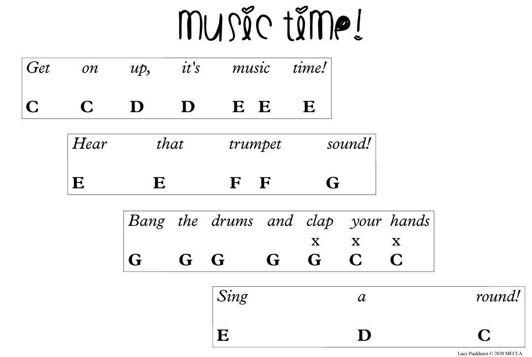 Image of the front page of the "Songs" worksheets PDF